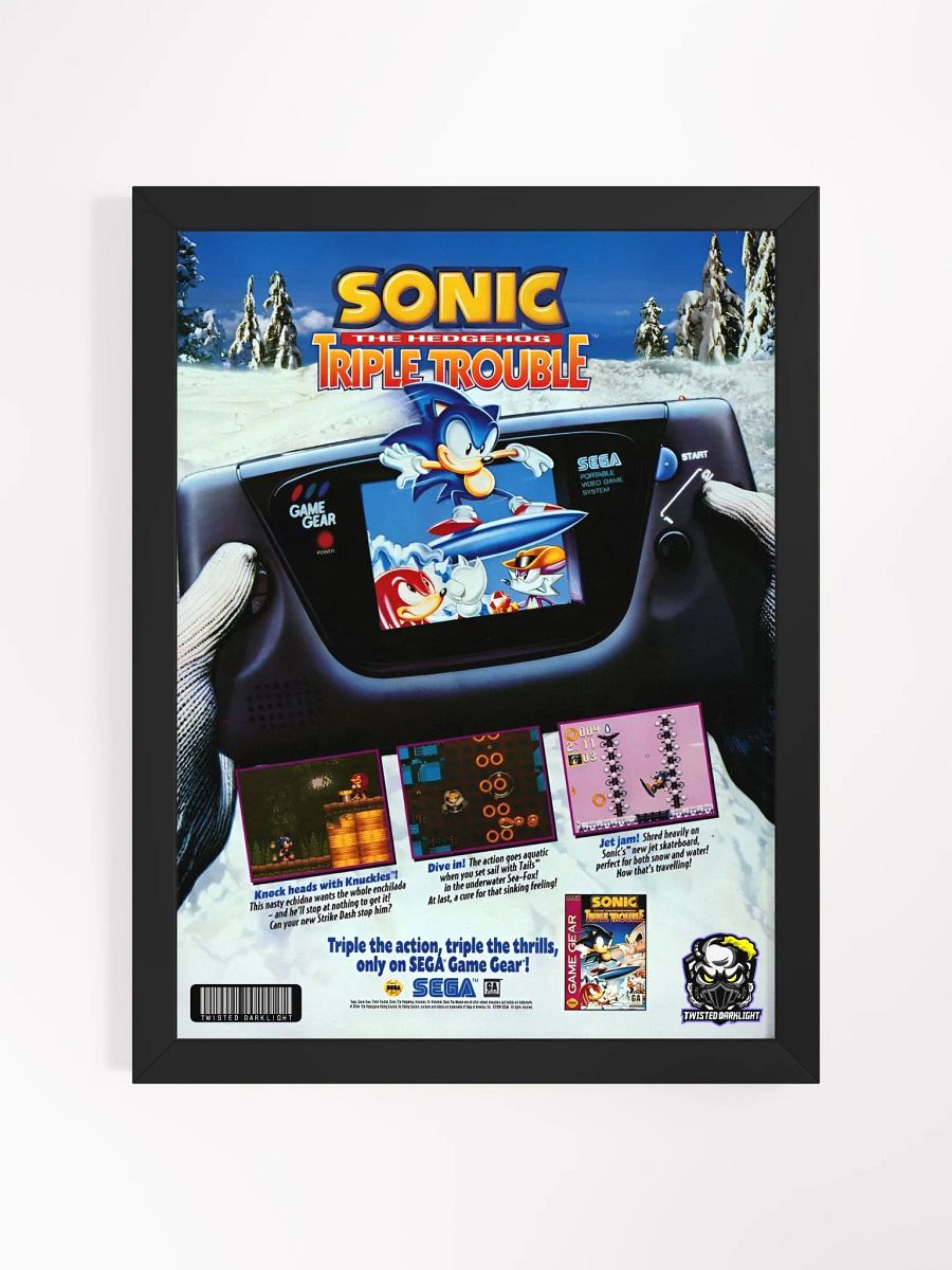 Retro Poster - Sonic the Hedgehog: Triple Trouble 1994. - Size 12" x 16" product image (2)