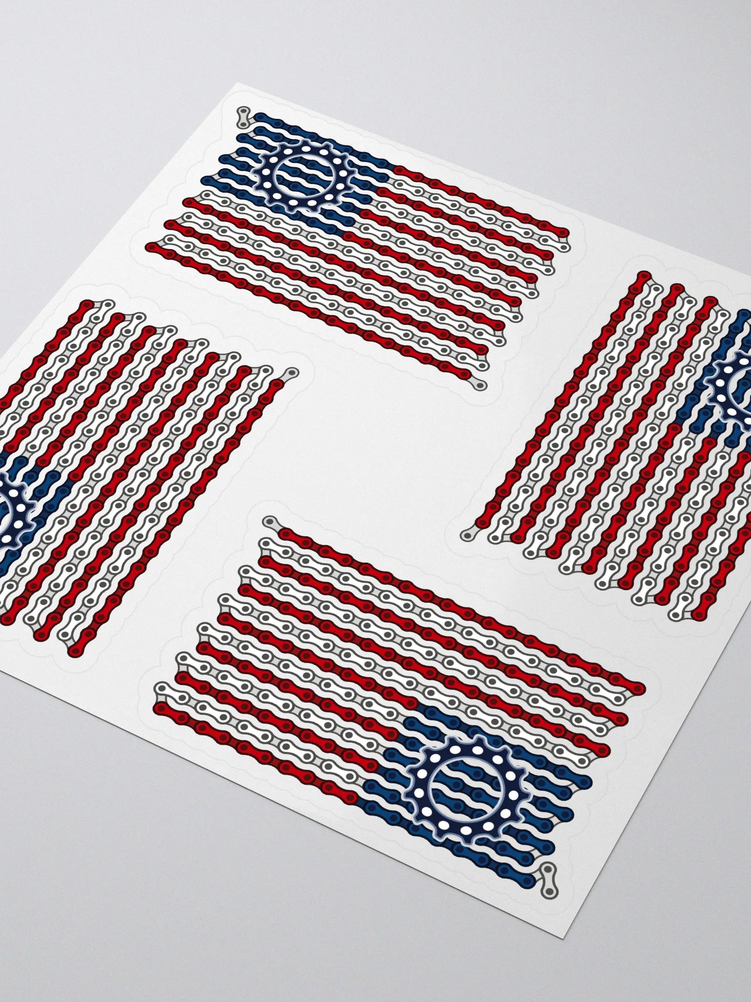 USA Betsy Ross Bike Chain Flag Sticker 4 Pack product image (3)