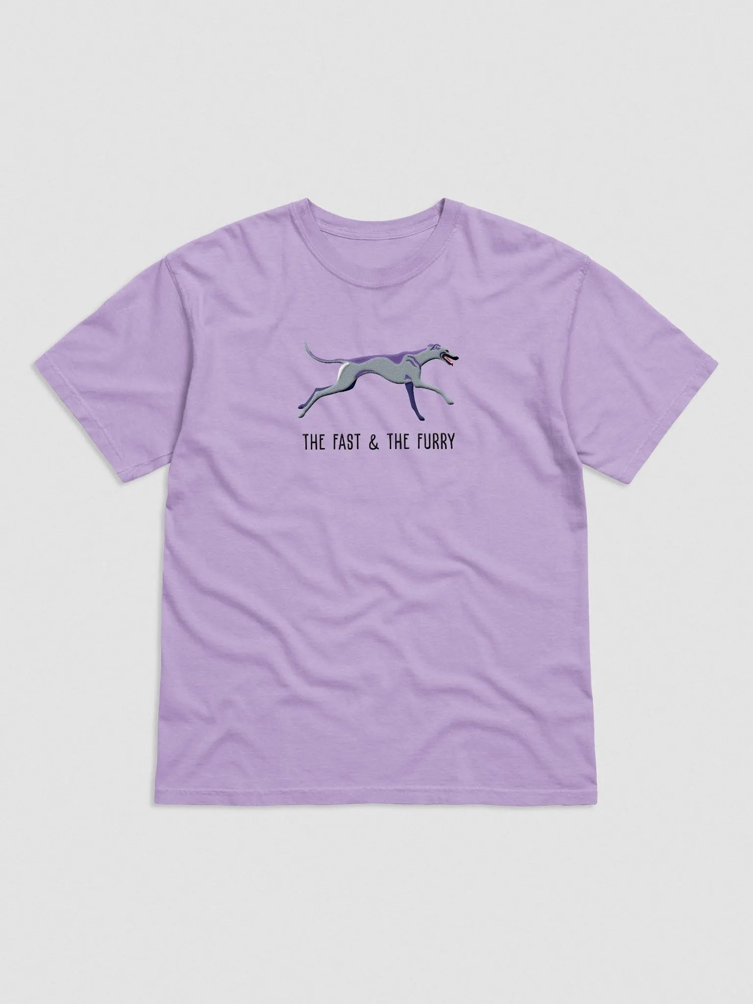 The Fast & The Furry T-Shirt(Embroidered) of a Greyhound(Blue) product image (4)