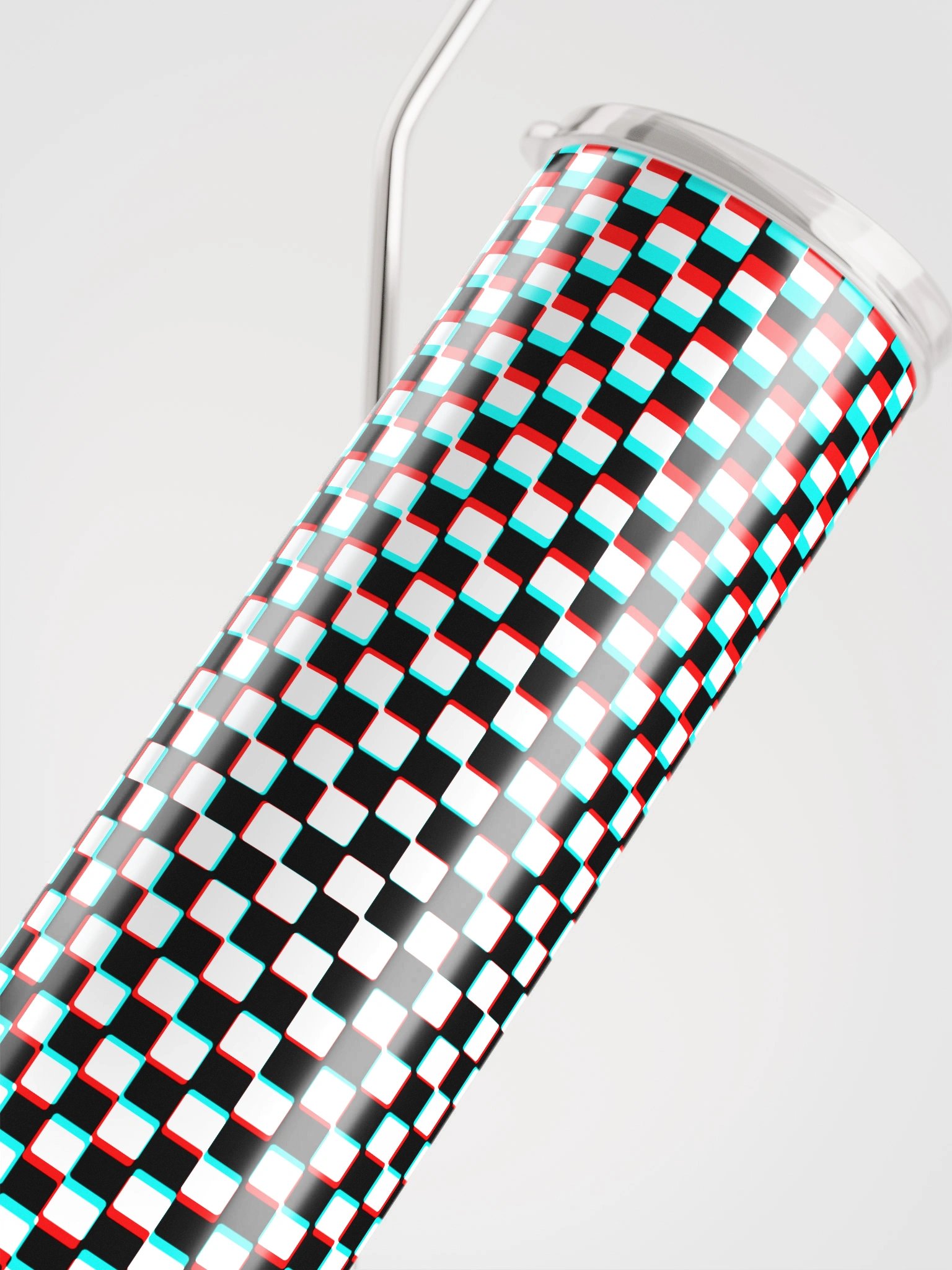 Checkered Anaglyph Stainless Steel Tumbler product image (2)