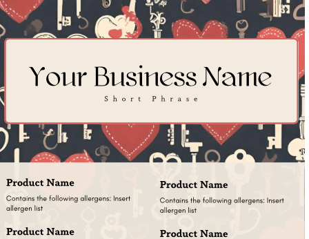 Lock and Key Cake Tasting Label Templates product image (5)