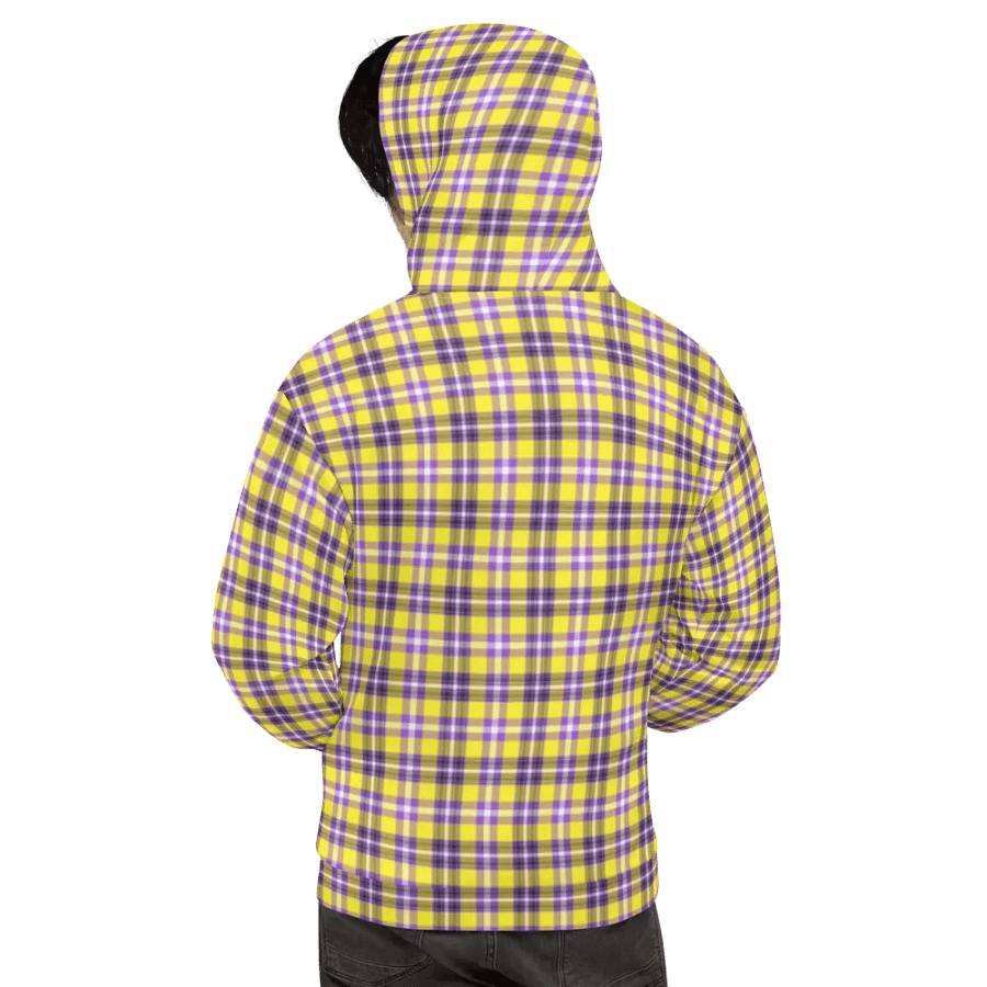 Bright Yellow and Purple Plaid Hoodie product image (9)