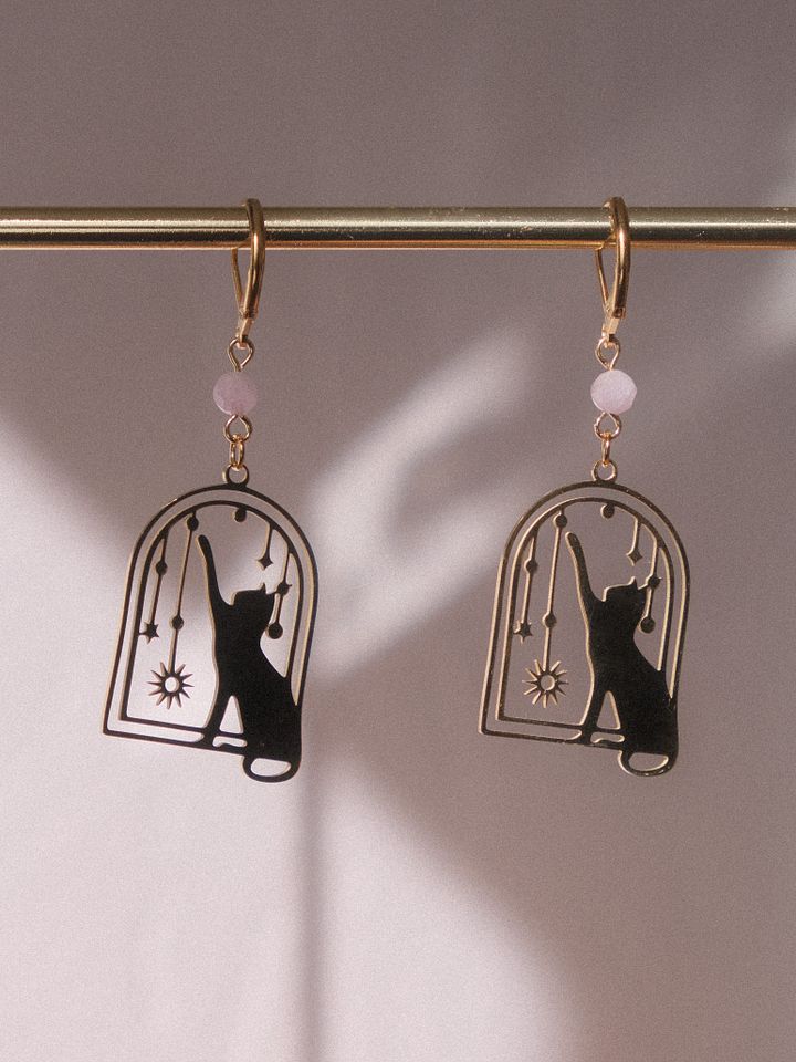 Celestial cat - Kunzite earrings product image (2)