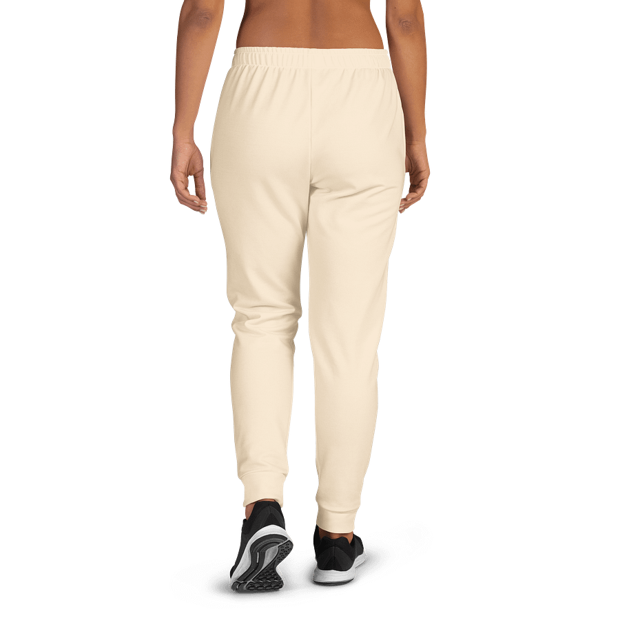 Cream Beige Solid Color Women's Fleece Sweatpants product image (1)