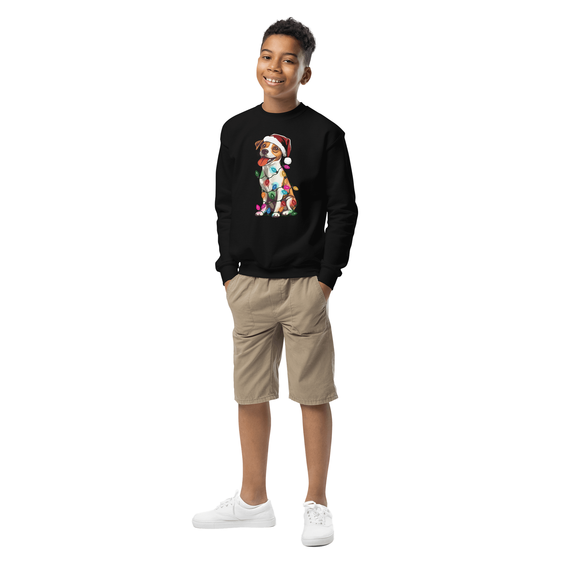 Funny Christmas Jack Russell Terrier(Brown & White) Youth Sweatshirt product image (1)