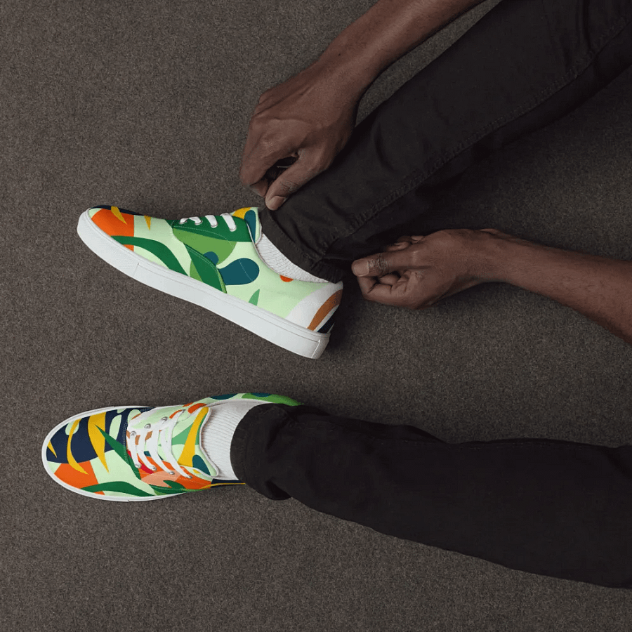 Summer Tropical Splash Men's Lace-Up Canvas Shoes product image (7)