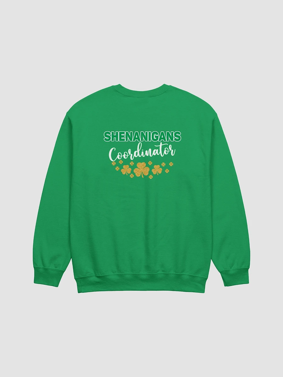 Shenanigans Coordinator ☘️ Classic Crewneck Sweatshirt in Irish Green with Large Back Print product image (4)