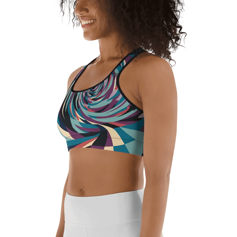 Abstract Lithographic Pattern Design Sports Bra - V5 product image (6)