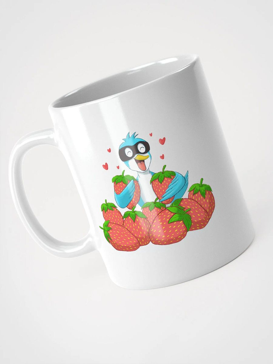 Happy Blue Bird Strawberry Thief white coffee mug product image (5)
