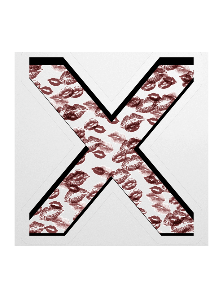 White X Burgundy Lipstick Kisses | Kiss-cut Sticker product image (1)