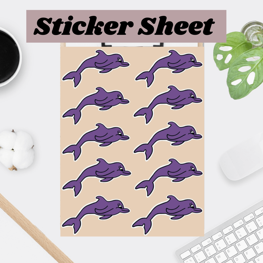 Cute Cartoon Dolphin Themed Printable Stationery Set| Notepad| Daily Schedule| Grocery List| To Do List| Stickersheet| Kawaii Bookmarks product image (7)