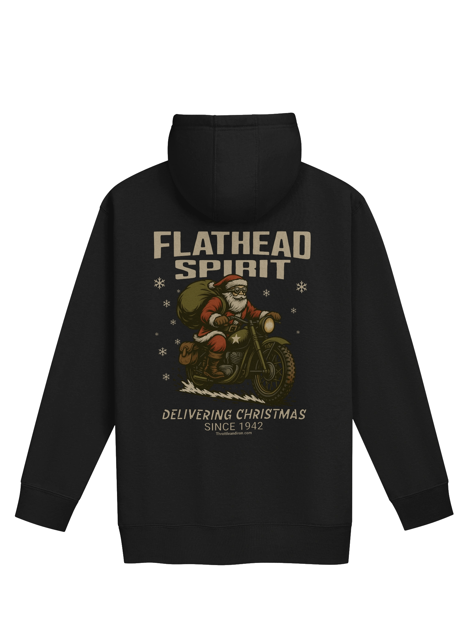 Throttle and Iron “Flathead Spirit” Christmas Hoodie — Vintage 1942 Edition product image (4)