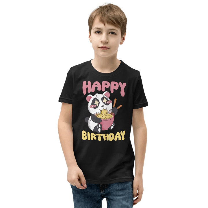 Happy Birthday (Panda Eating Noodles) T-Shirt For Kids product image (1)