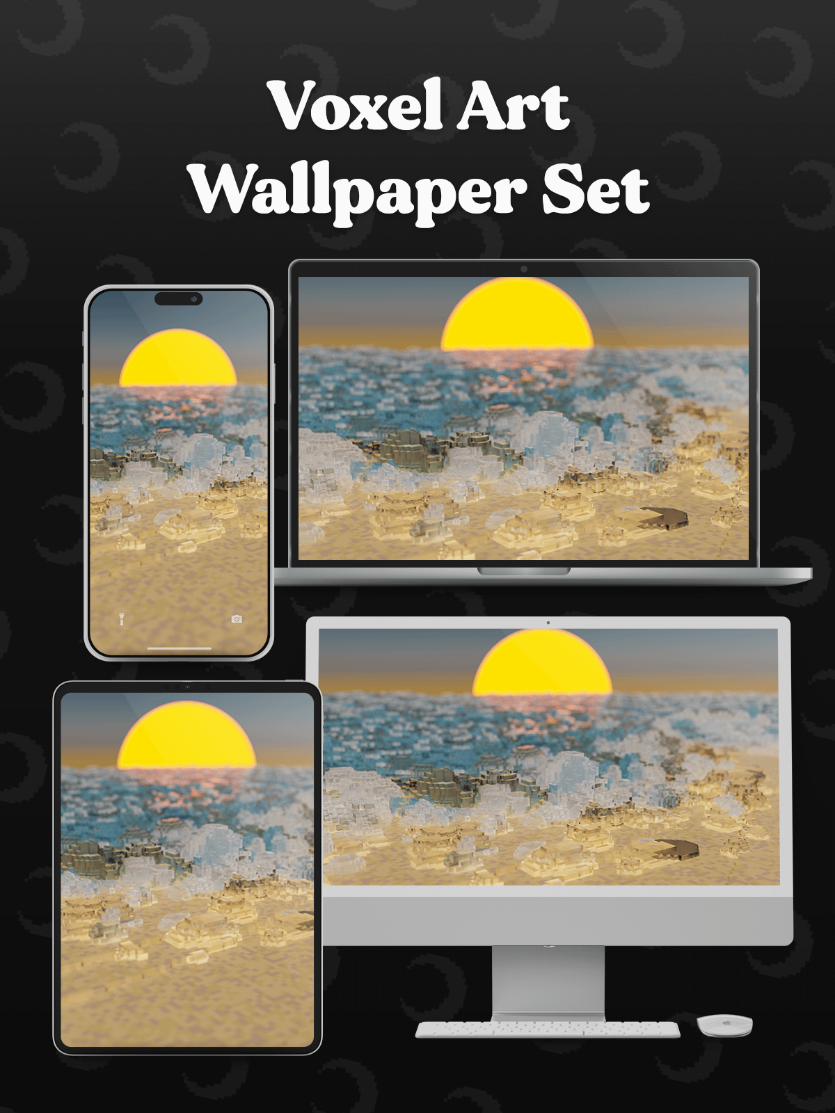 Sunset horizons 🌙 Voxel art wallpapers product image (3)