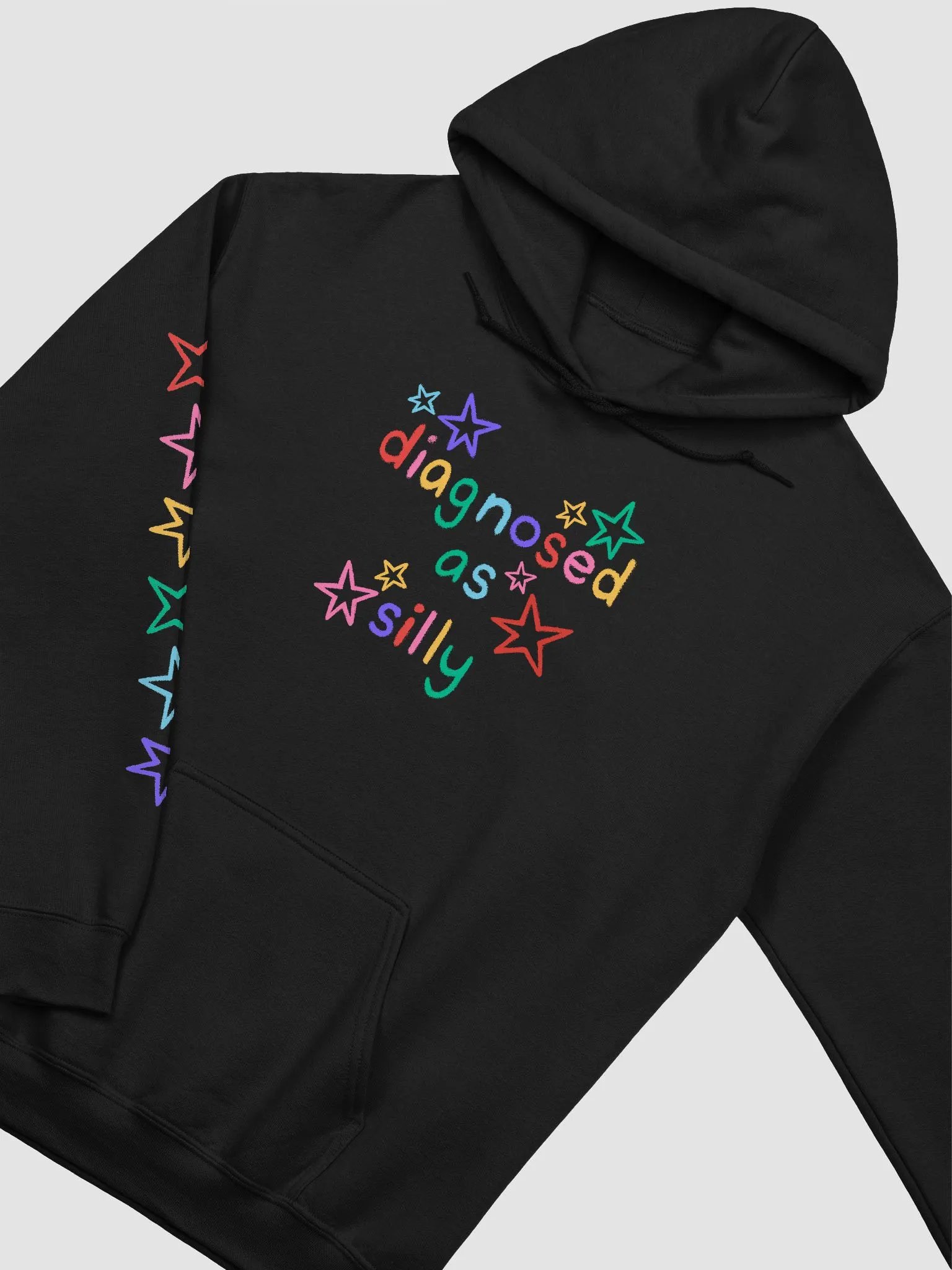 The "diagnosed as silly" Star Hoodie product image (2)
