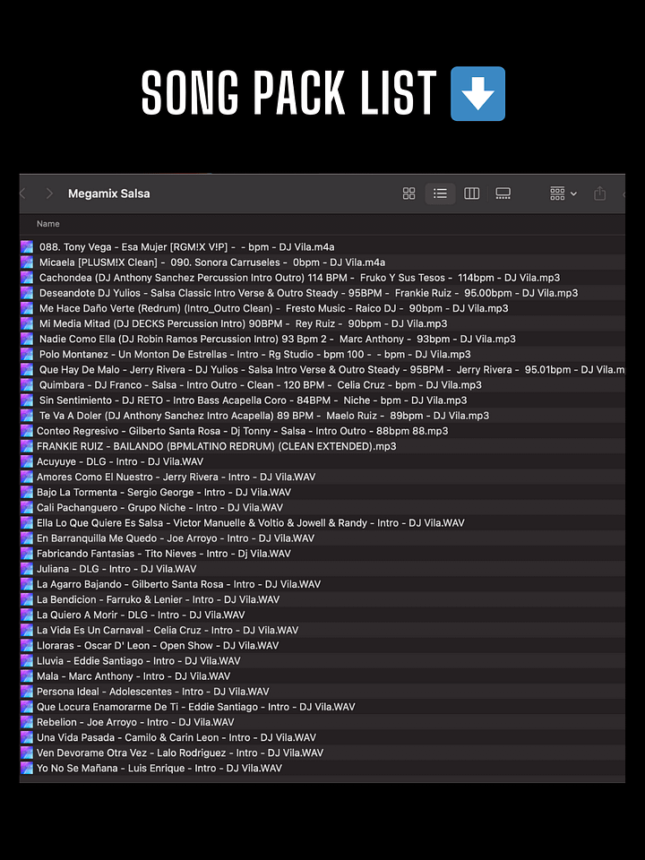 Mega Mix Salsa - Song Pack/Paquete de Canciones (35 Songs/Canciones) product image (2)