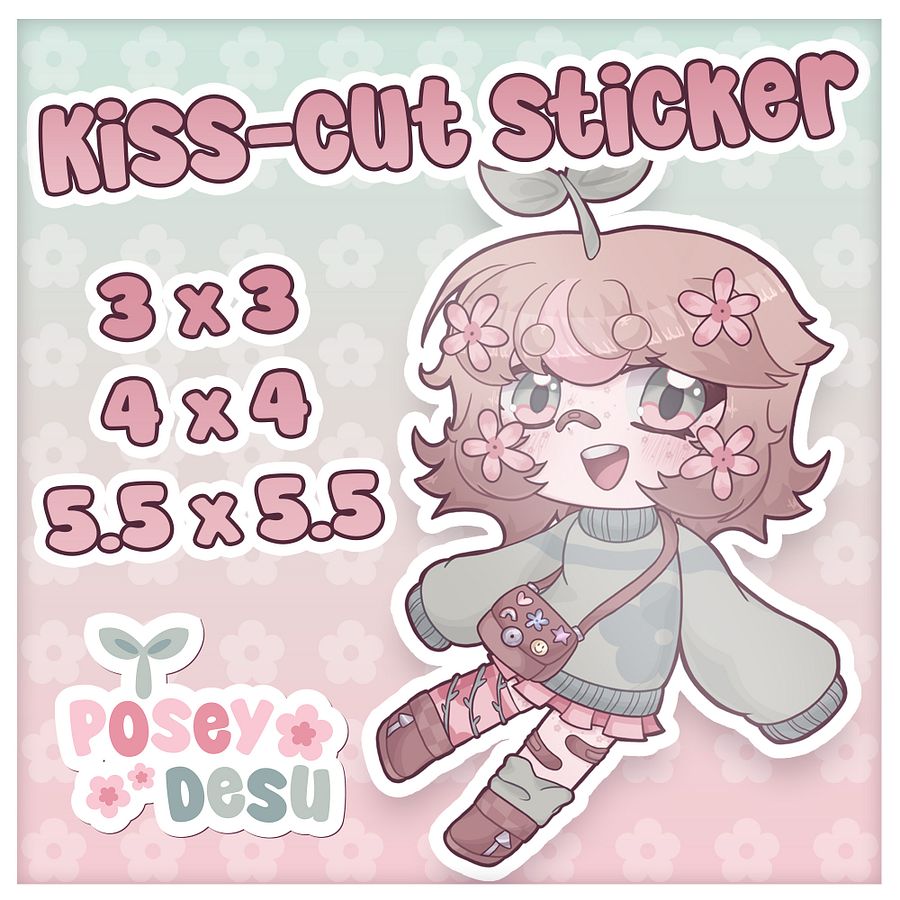 PoseyDesu Kiss Cut Sticker product image (1)