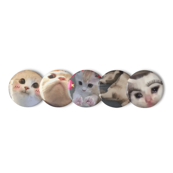 Set of Pin Buttons: Meme Cats 39 product image (1)