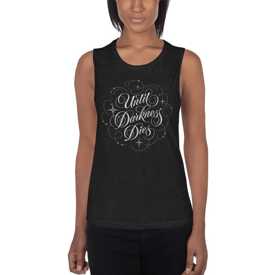 Until Darkness Dies (swirls design) Bella+Canvas Women's Flowy Muscle Tank product image (2)