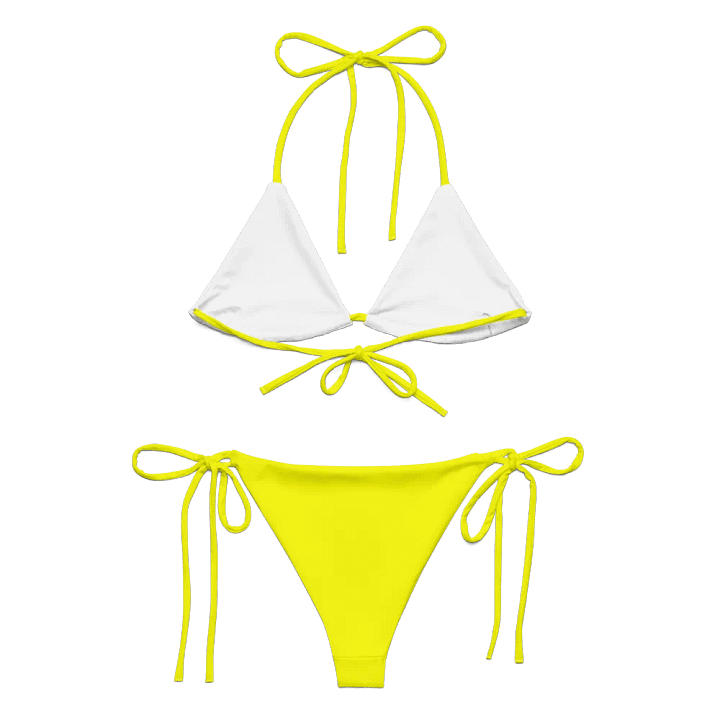 Plain Color Bright Yellow String Bikini Set product image (2)