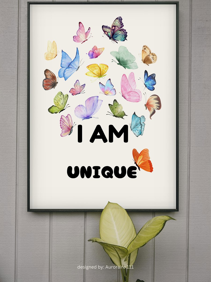 I AM Unique - Printable Wall Art | Digital Poster Download | Multiple Sizes Included product image (8)