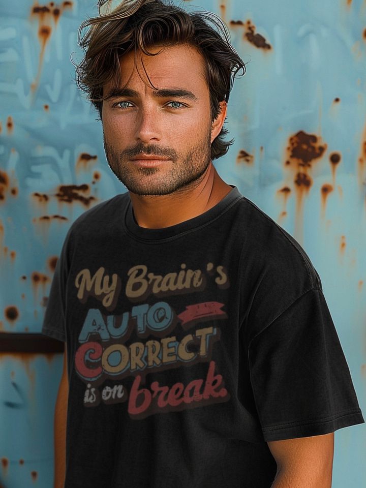 My Brain's Auto Correct Is On Break Heavyweight Unisex T-shirt product image (1)