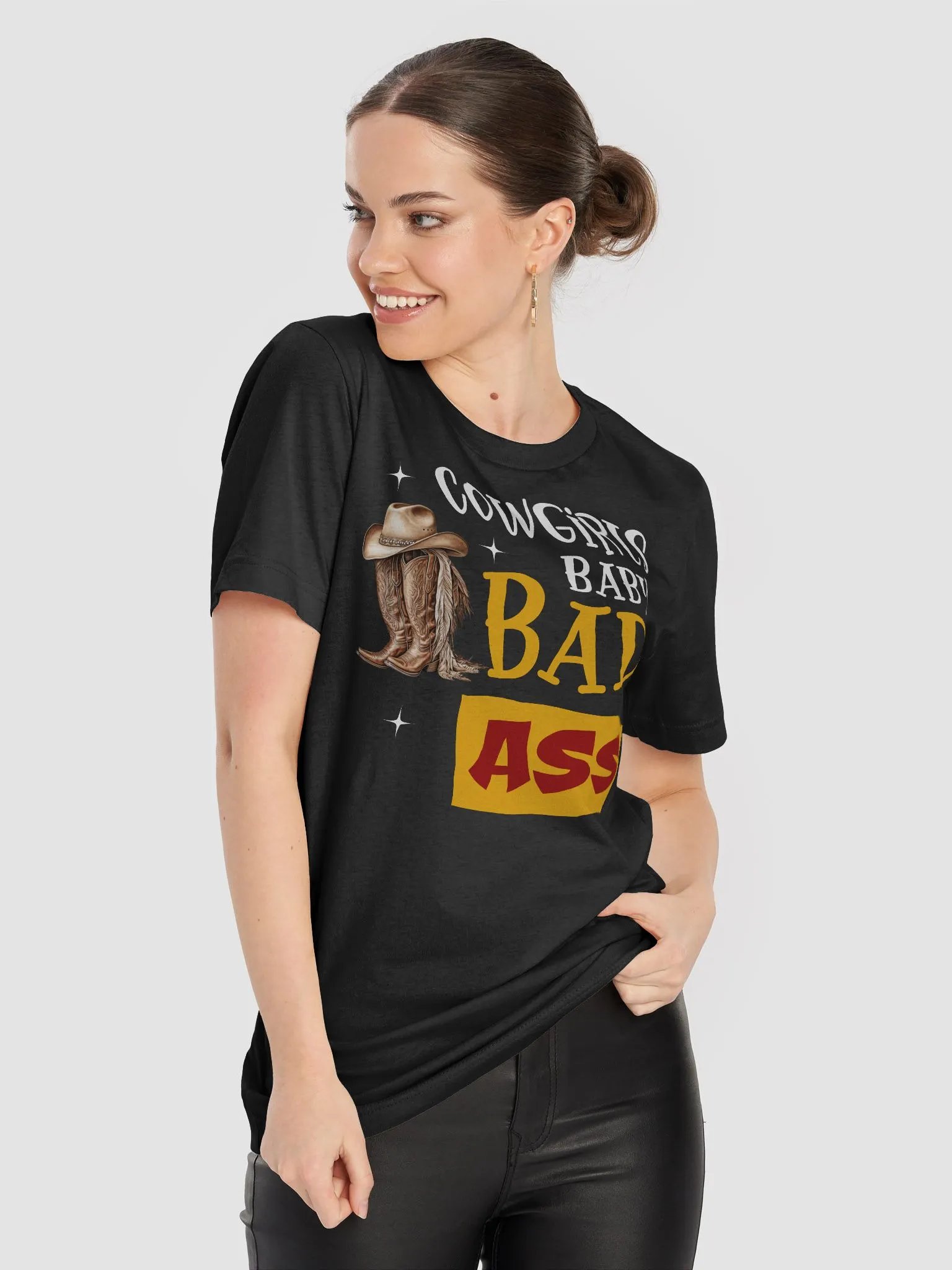 BAD ASS Cowgirls Boots and Hat Graphic Tee product image (4)