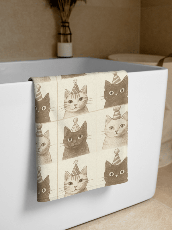 Whimsical Party Cats Sublimated Towel product image (1)