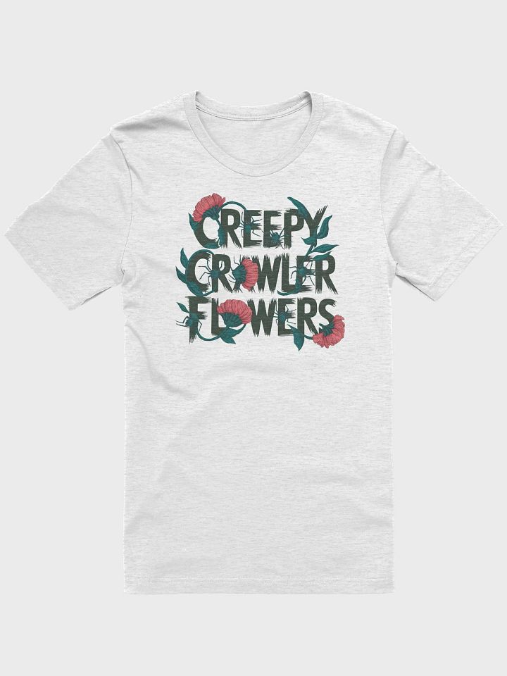 “Creepy Crawler Flowers” tee, Hauntingly beautiful florals, Spooky inspiration, Halloween fashion Eerie twist design, Dark floral shirt, Gothic style apparel, Bloom in darkness, Haunted garden theme product image (1)