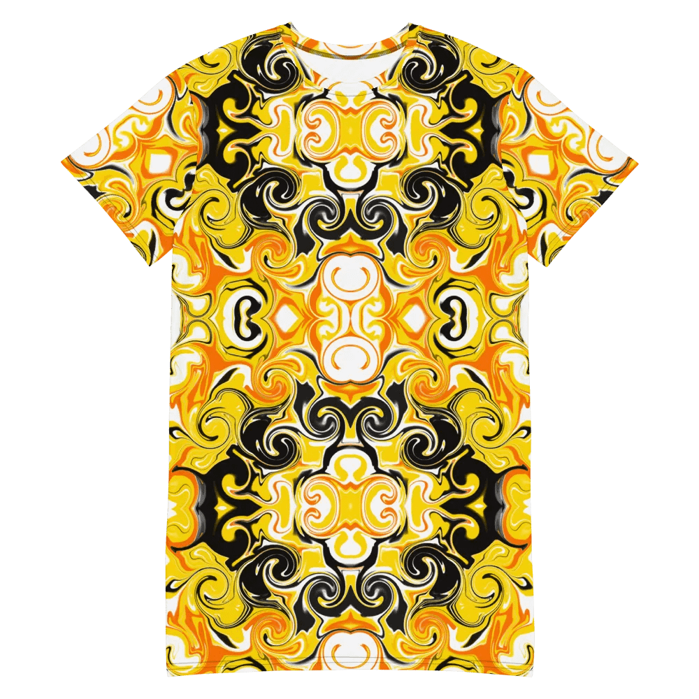 Yellow Baroque Luxe All-Over T-Shirt Dress product image (3)