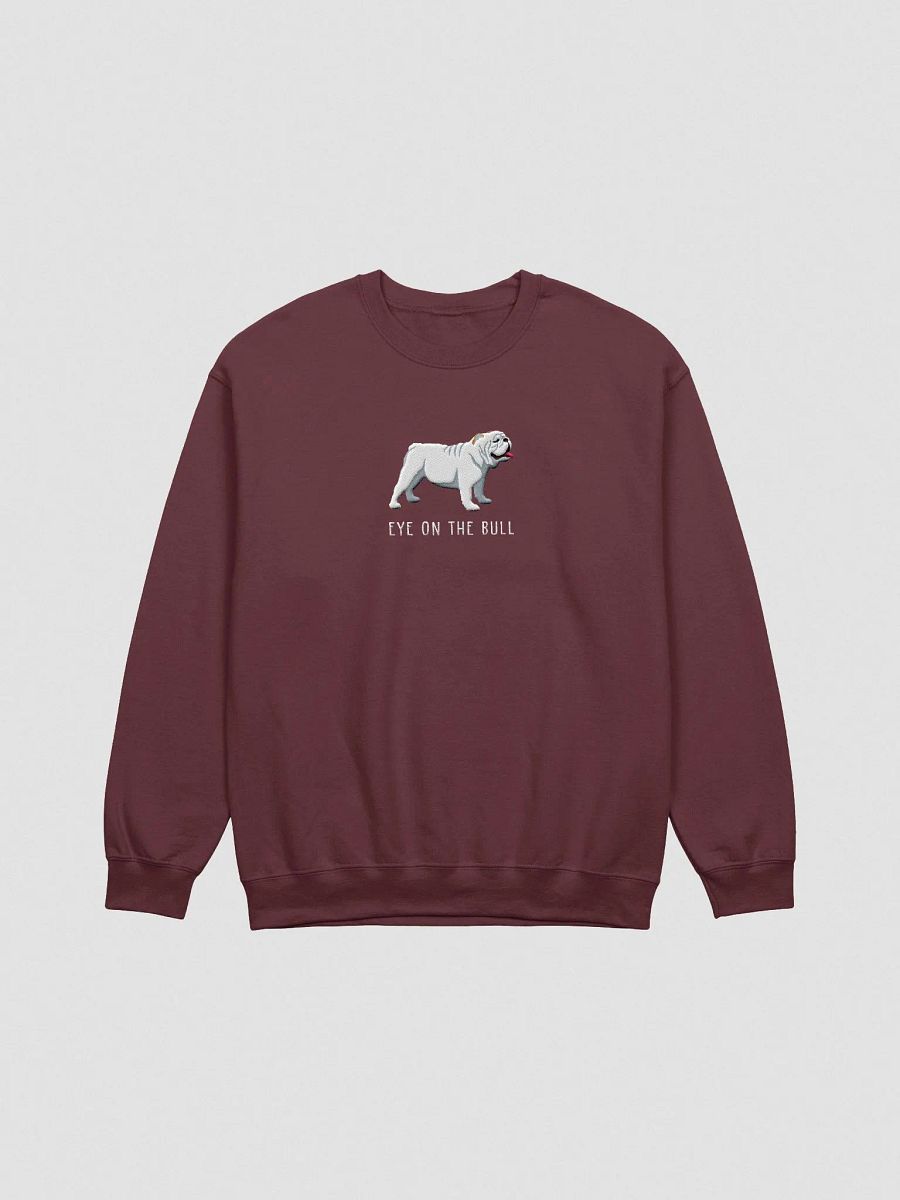 Eye on the Bull Sweatshirt (Embroidered) of an English Bulldog(White) product image (4)