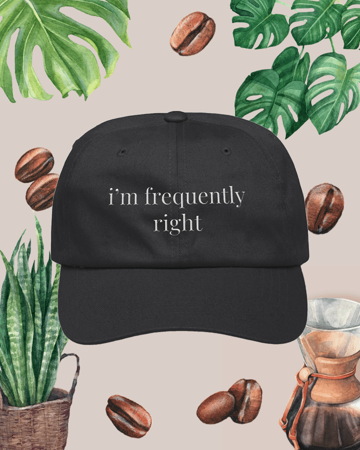 i'm frequently right - dad hat (white text) product image (1)