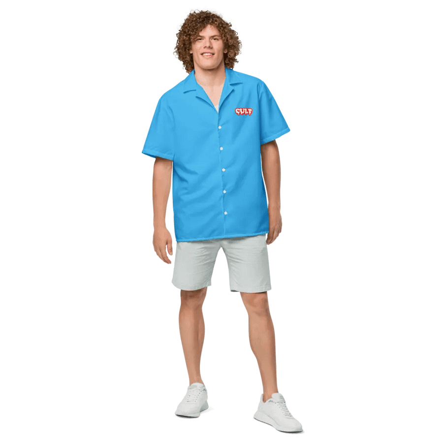 OCEAN BLUE RED CULT BUTTON UP product image (4)