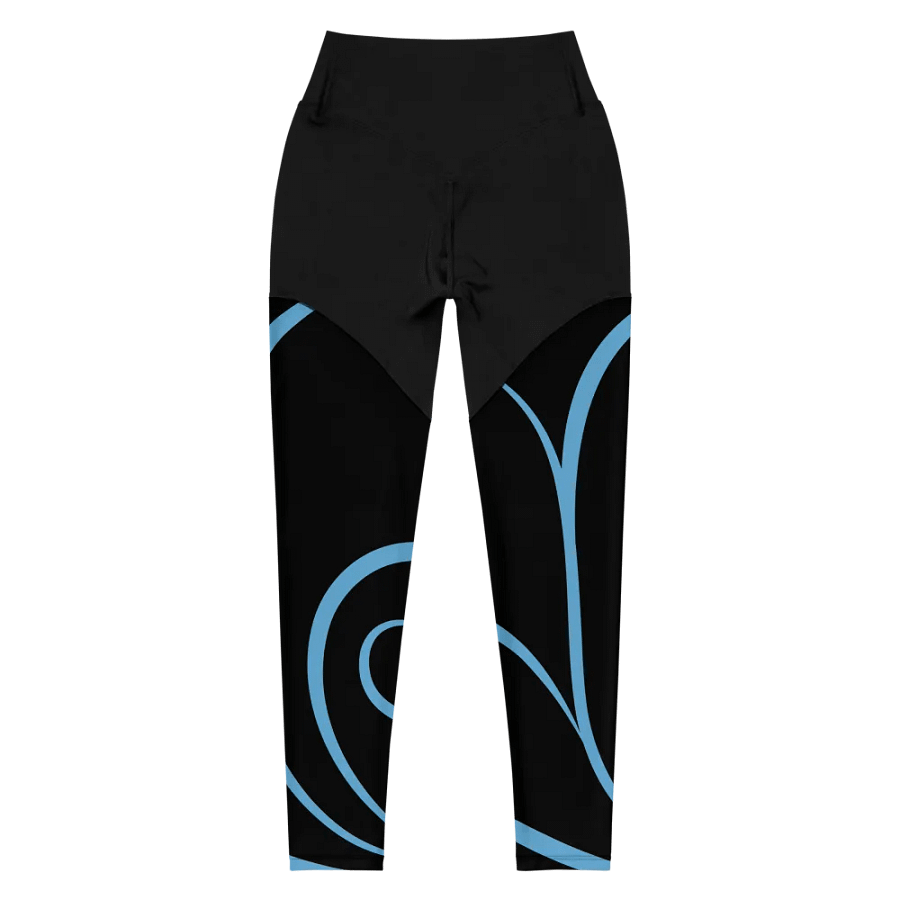 Flowing Blue Flourish All-Over Print Sports Leggings product image (4)