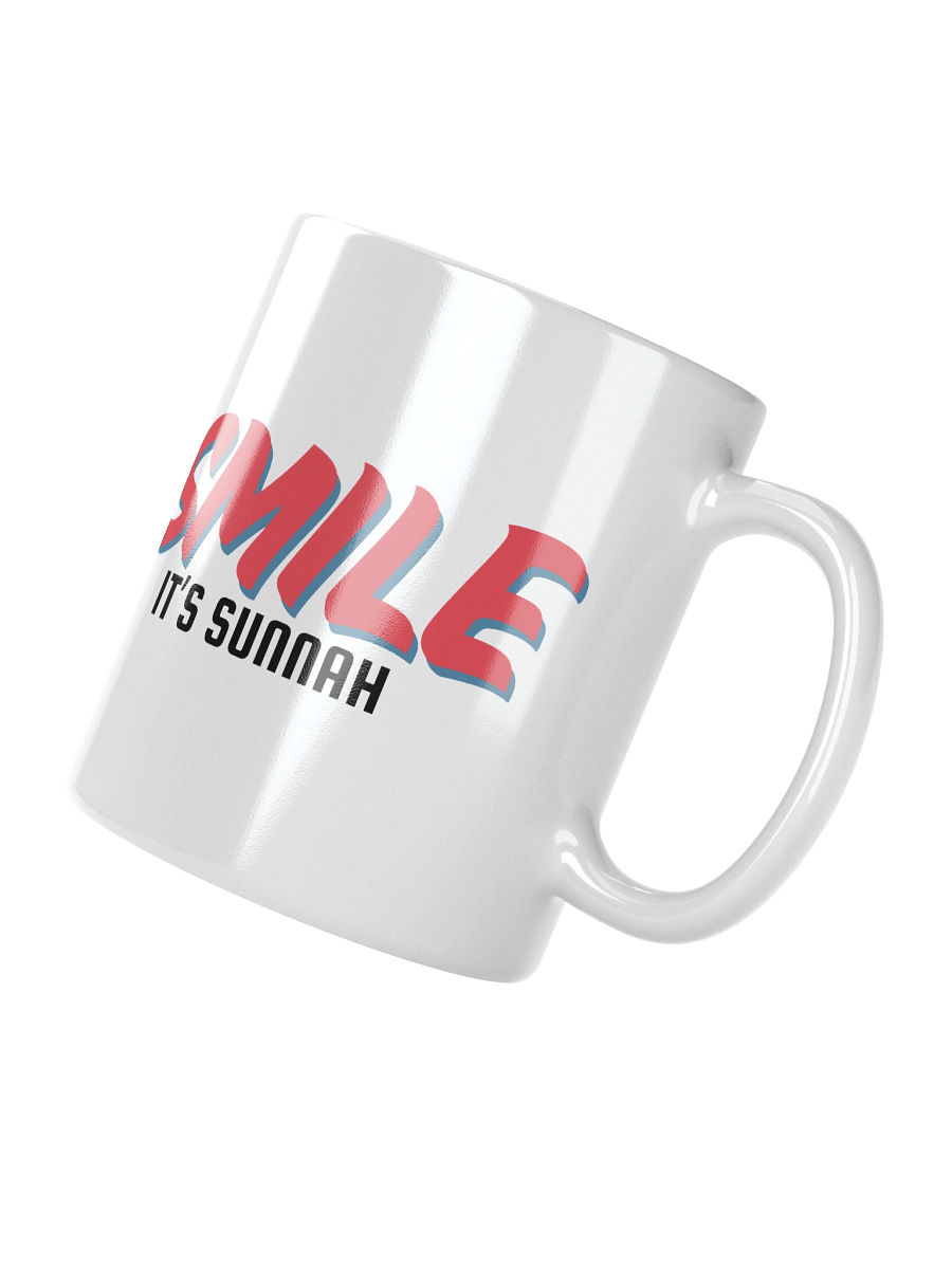White "Smile It's Sunnah" Mug in Vivid Red product image (5)
