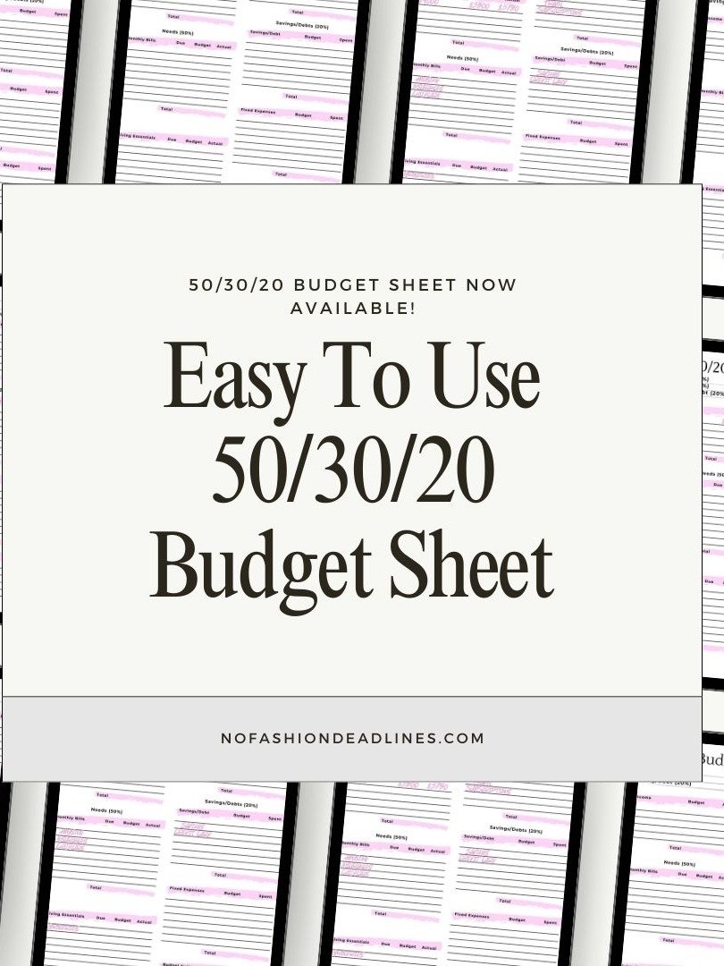Printable Digital 50/30/20 Budget Planner | Budget Planner | 1 Page | Printable | Paycheck Planner | PDF File product image (7)