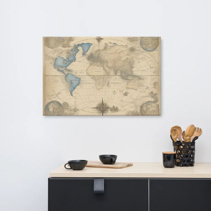 World Map for Wall Art | Earth Impressions Hand-Drawn World Map [24