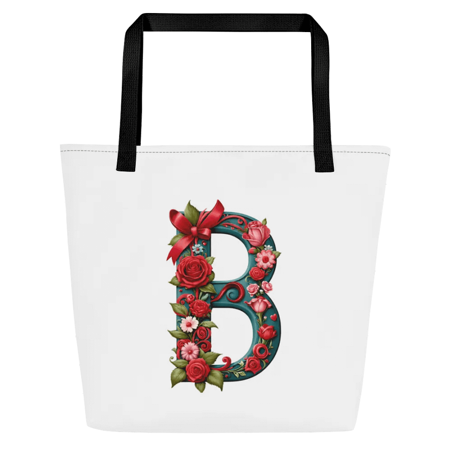 Valentine’s Monogram Letter B(1) White Tote Bag product image (1)