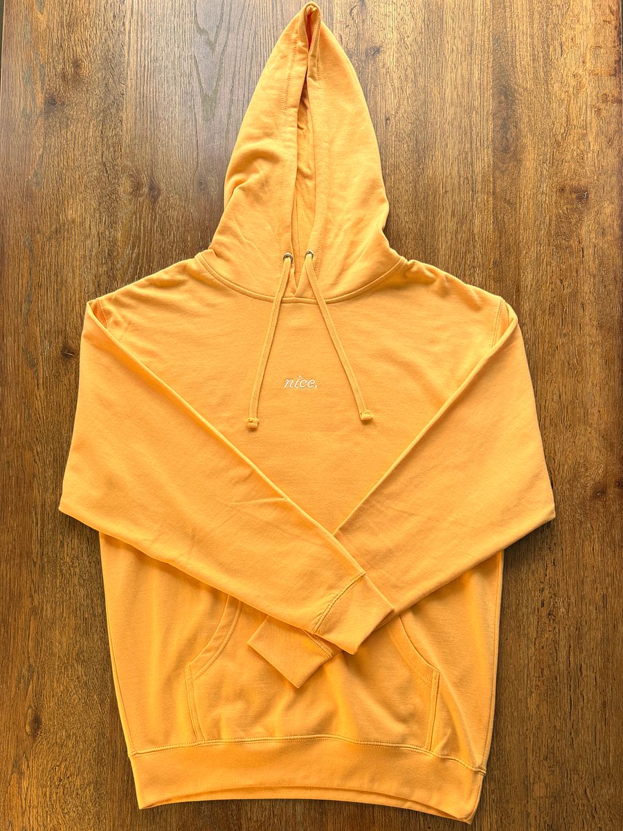 Nice. Embroidered Hoodie (Peach/White) product image (1)