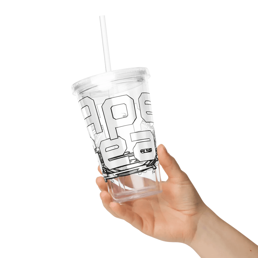 Double Wall Clear Plastic Tumbler (16 oz) - White HApex Gear White Logo product image (8)