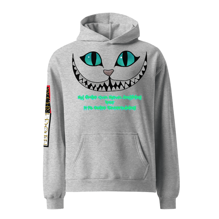 Cheshire Cat Hoodie, Grinning Cat Sweatshirt, Alice in Wonderland Hoodie, Smiling Cat Pullover, Mystic Cat Hoodie, Fantasy-Themed Sweatshirt product image (4)
