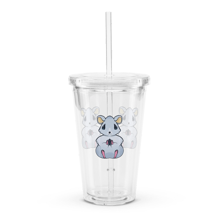 Hamster Holding A Seed Double Wall Clear Plastic Tumbler (16 oz) product image (1)