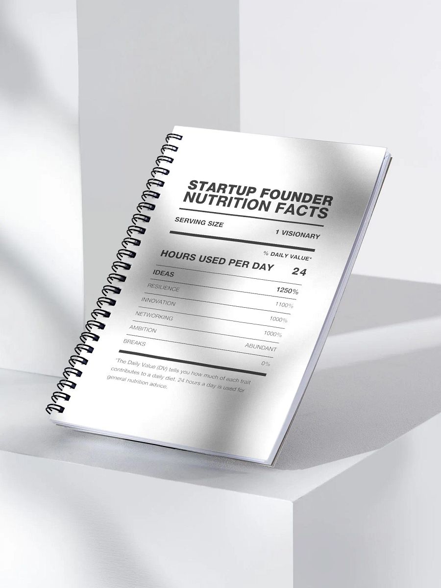 STARTUP FOUNDER Nutrition Facts Notebook product image (3)