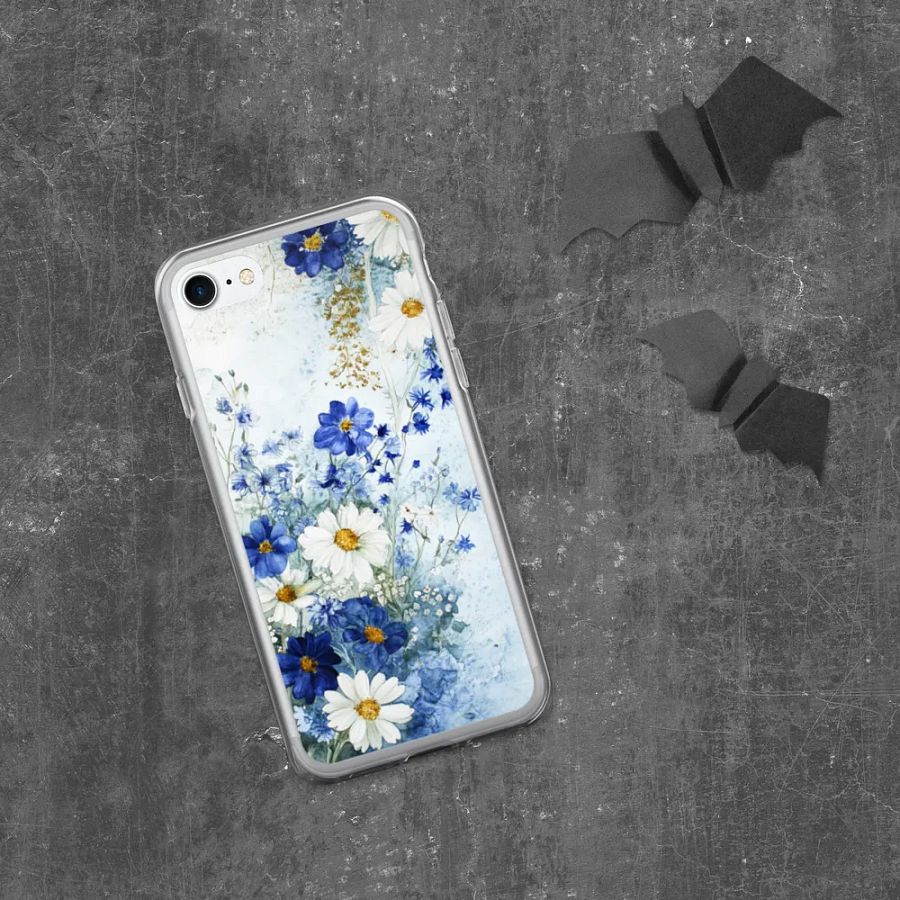 Elegant Blue Floral iPhone Case – Delicate Watercolor Design product image (332)
