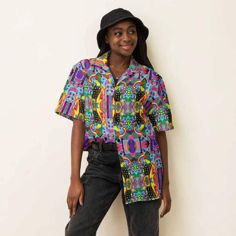 Abstract Doodle Art Joy Unisex Hawaiian Shirt product image (7)