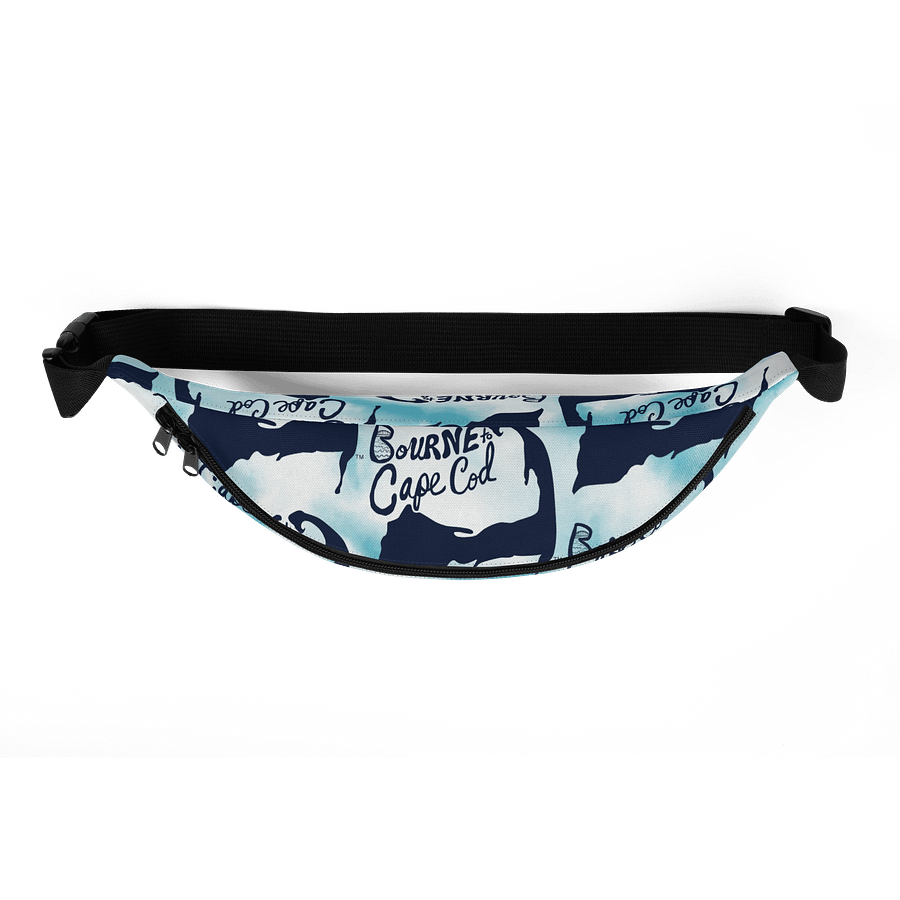 BOURNE to Cape Cod™ | Fanny Pack | BRN.2C.C.™ | Belt Bag Vibes | Coastal Cool Hands-Free Style | Navy Blue Logos on Blue Tie-Dye 🏖️🎒 product image (5)