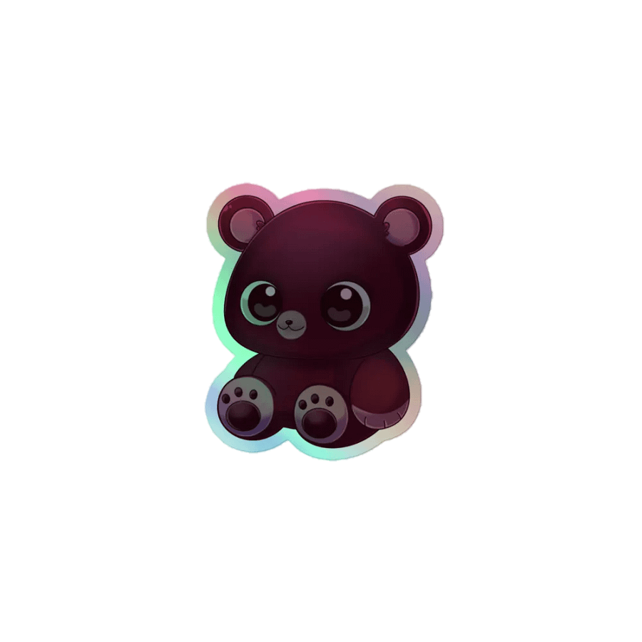 Afro the Bear Holographic Sticker product image (1)