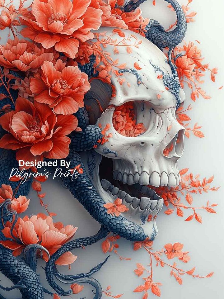 Floral Embrace of Mortality - 9x12 product image (1)