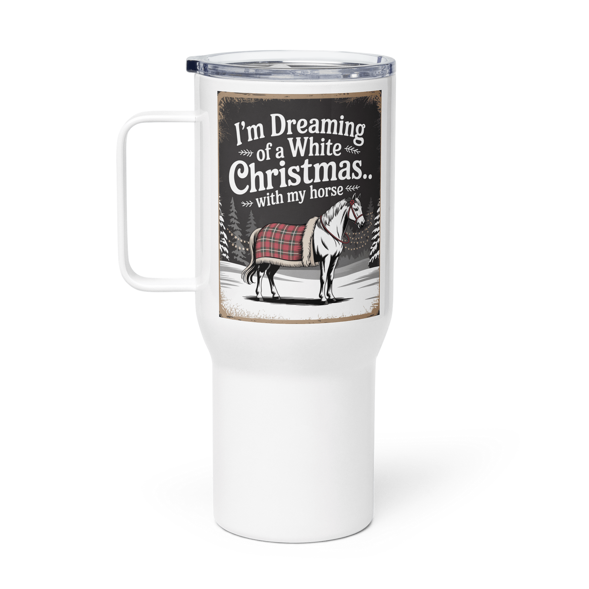 White Christmas Horse Dreams Travel Mug product image (1)