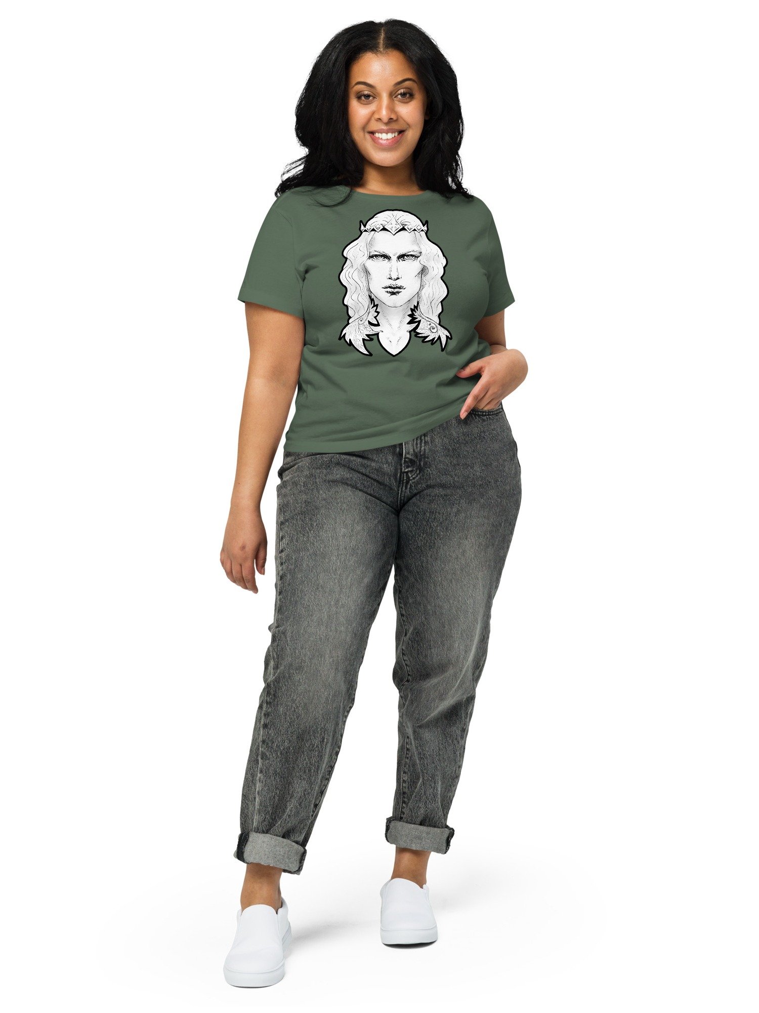 Prince Charming Black Line Women's High-Waisted Tee Cotton Heritage product image (8)